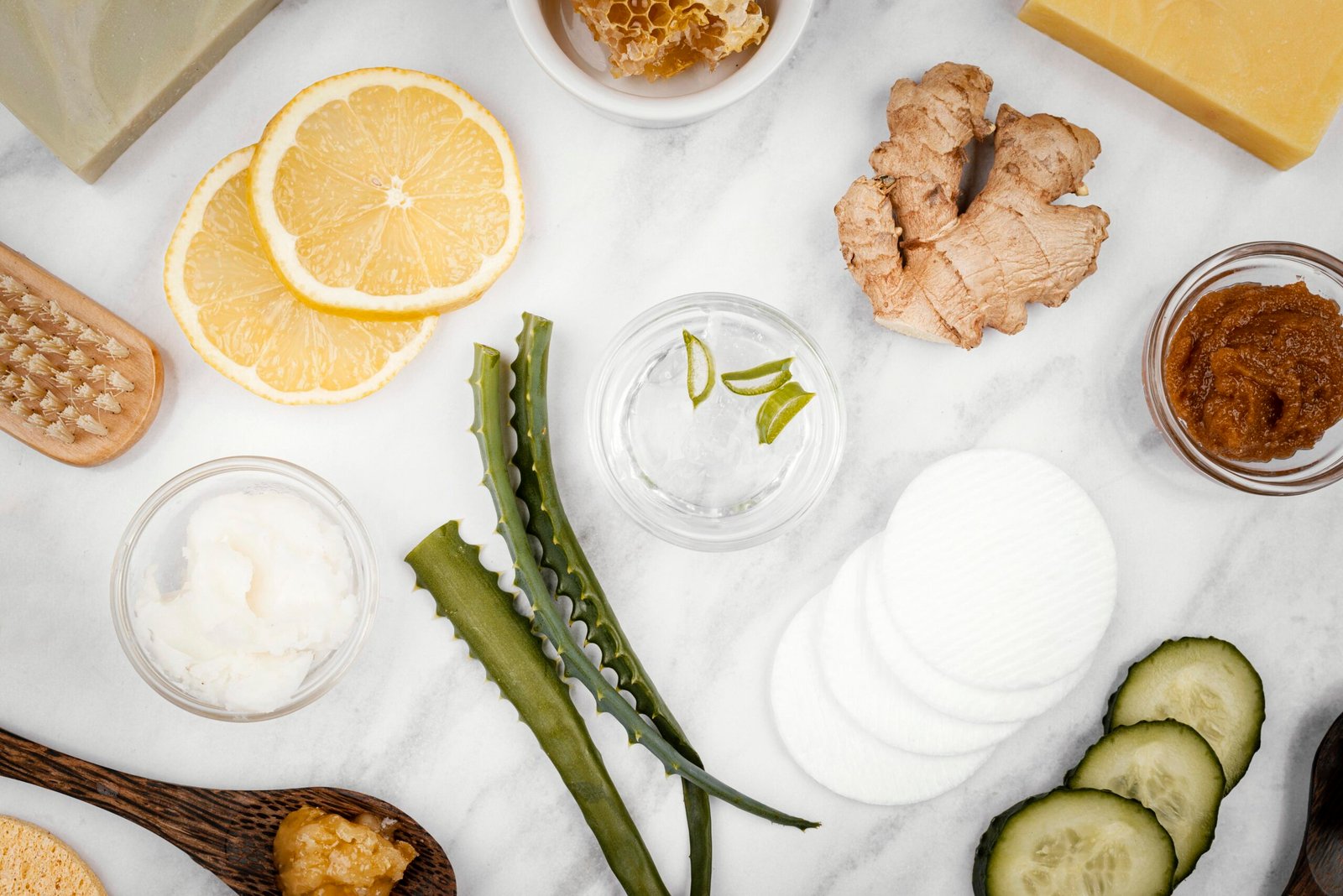 Ingredientes para tratamiento casero y natural